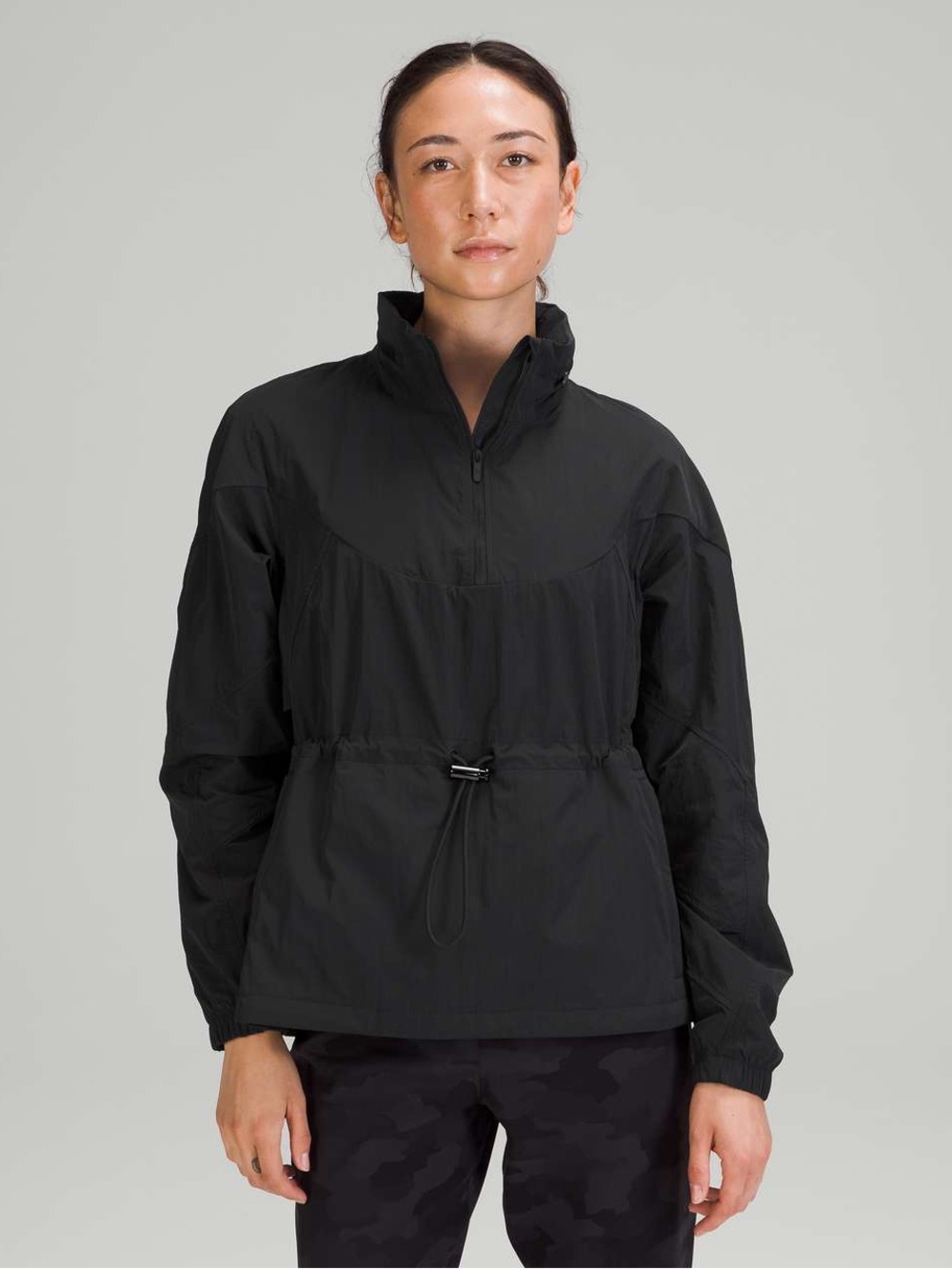Lululemon Black Half-Zip Anorak Rain Jacket